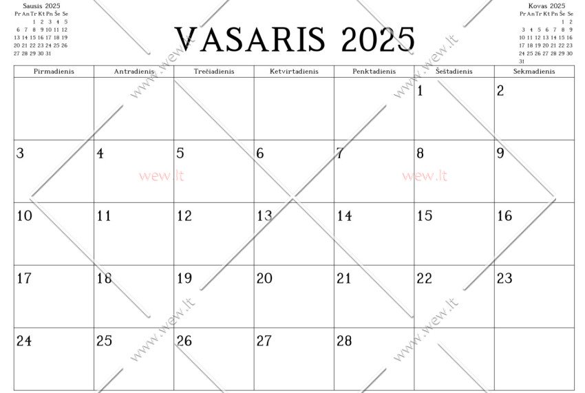 Kalendorius - 2025 Vasaris