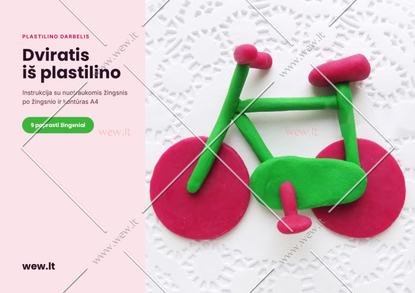 Dviratis iš plastilino – lipdymo darbelis vaikams (PDF)