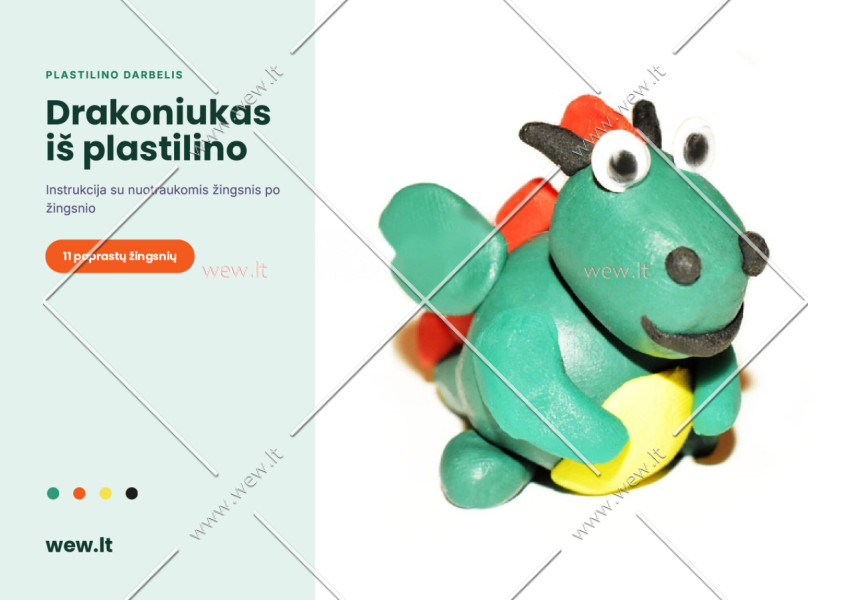 Drakoniukas iš plastilino – lipdymo darbelis vaikams (PDF)