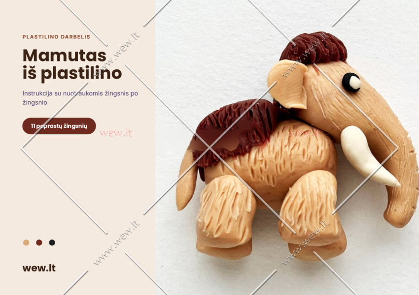 Mamutas iš plastilino – lipdymo darbelis vaikams (PDF)
