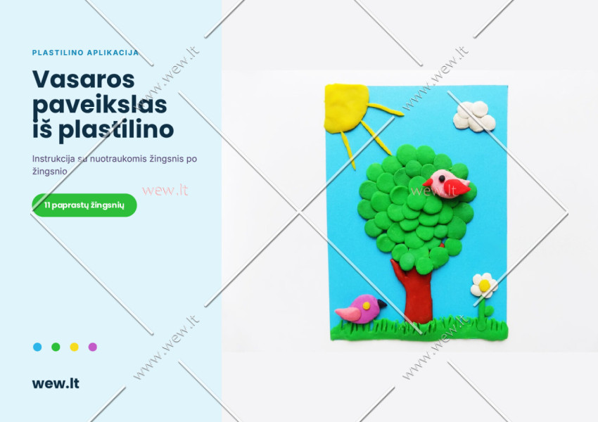 Vasaros paveikslas iš plastilino – aplikacija vaikams (PDF)