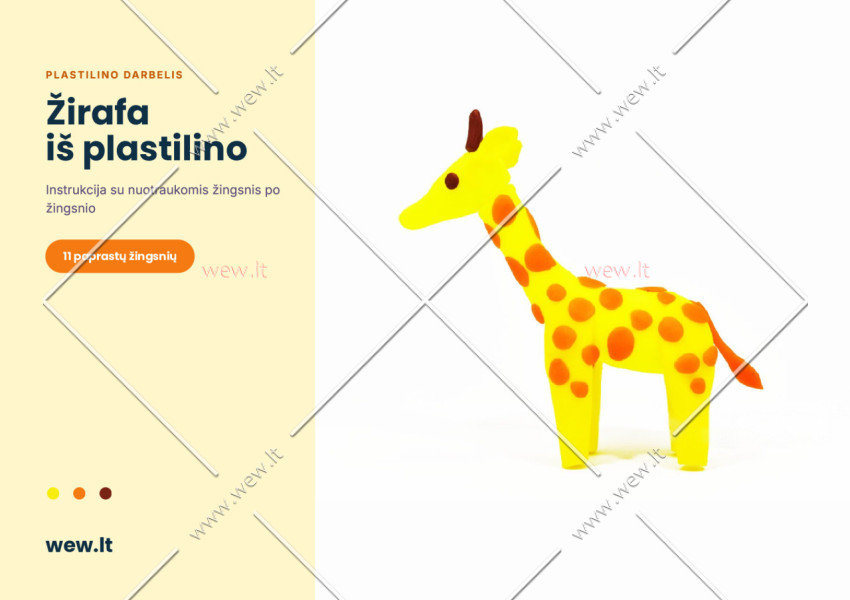 Žirafa iš plastilino – lipdymo darbelis vaikams (PDF)
