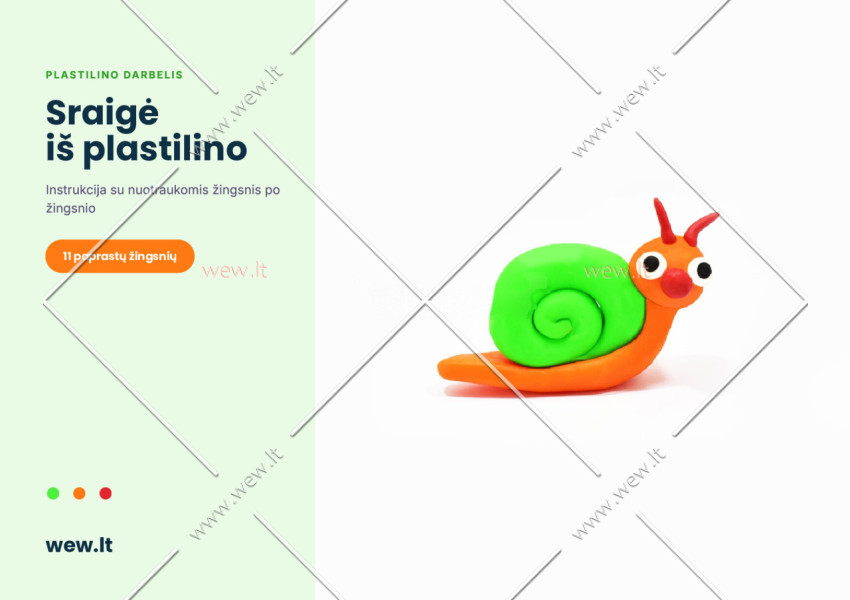 Sraigė iš plastilino – lipdymo darbelis vaikams (PDF)