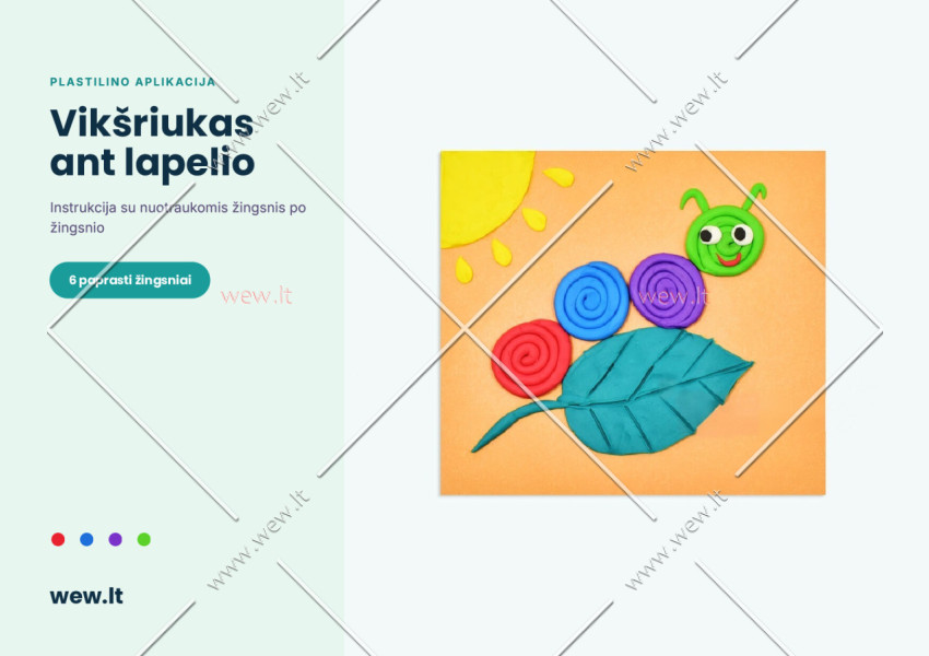 Vikšras ant lapelio – plastilino aplikacija vaikams (PDF)