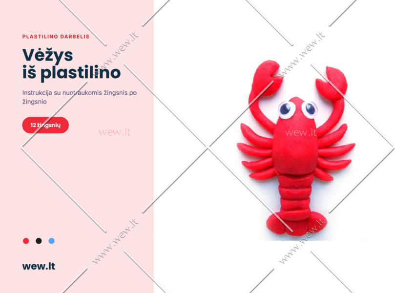 Vėžys iš plastilino – lipdymo darbelis vaikams (PDF)