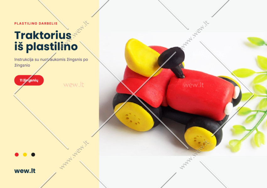 Traktorius iš plastilino – lipdymo darbelis vaikams (PDF)