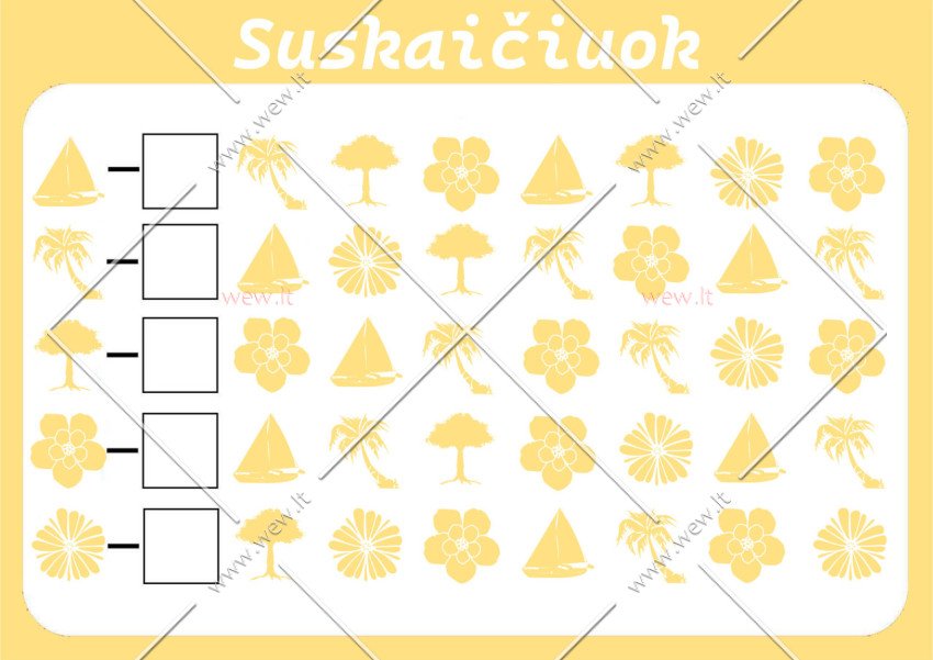 Matematikos užduotis vaikams - suskaičiuok