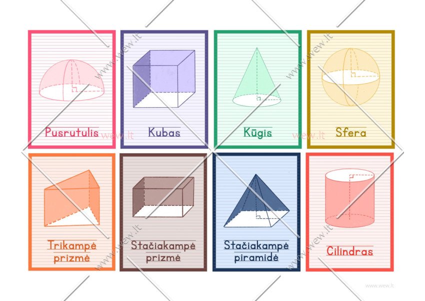 3D figūrų atminties kortelės / Plakatas