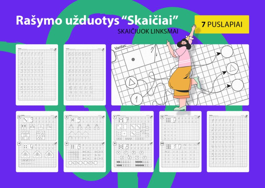 Rašymo užduotys “Skaičiai”