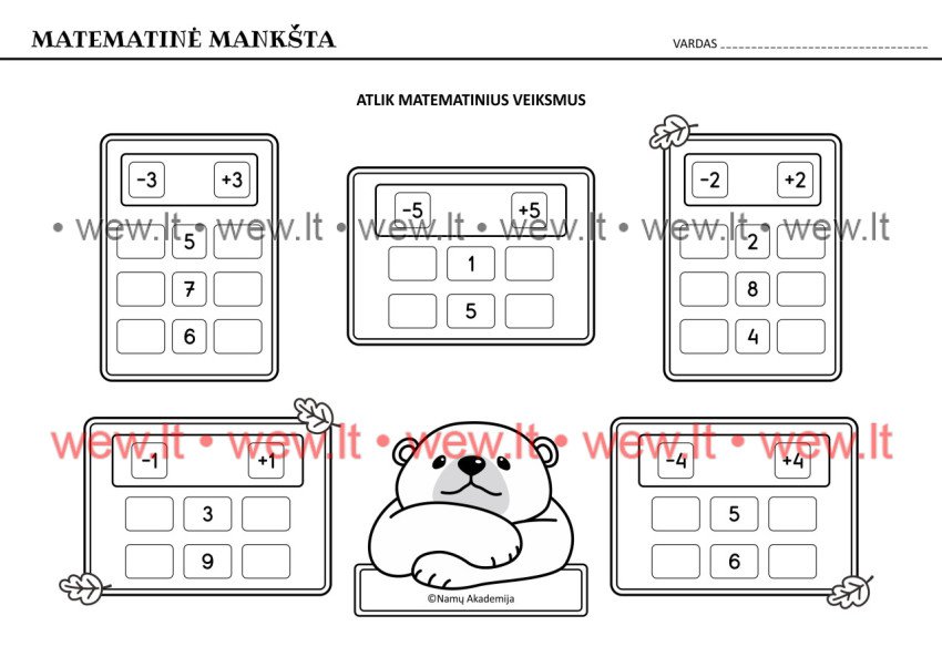 Meškiuko matematika Nr.1