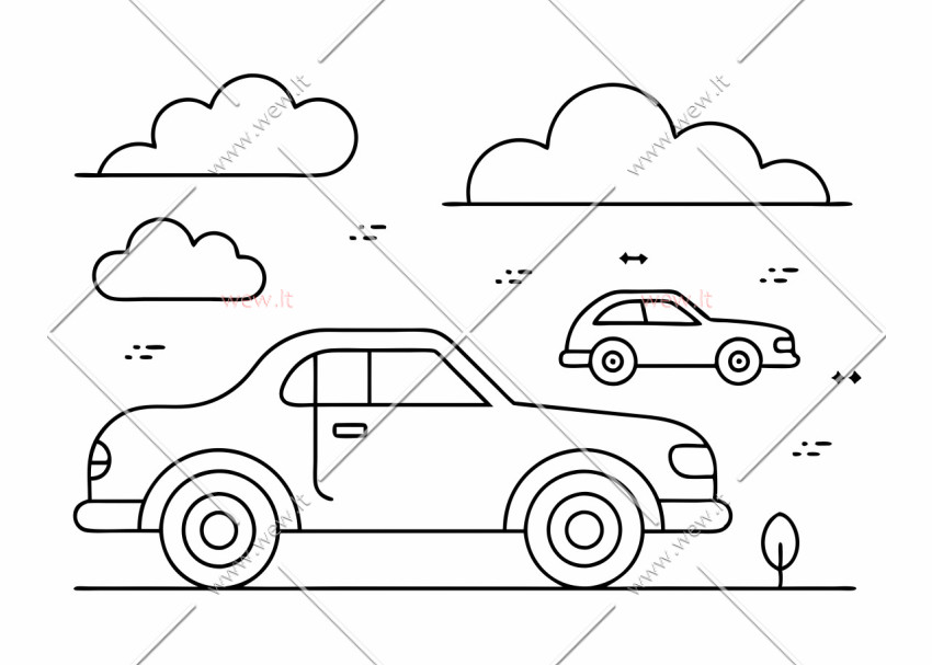Du automobiliai ir debesys
