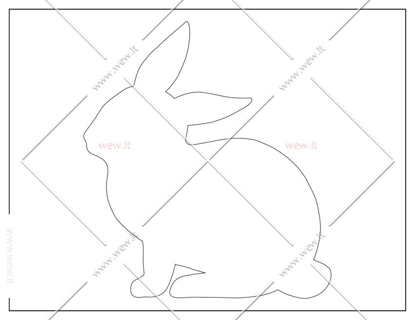 Didelis Velykų triušio siluetas – kūrybinis trafaretas