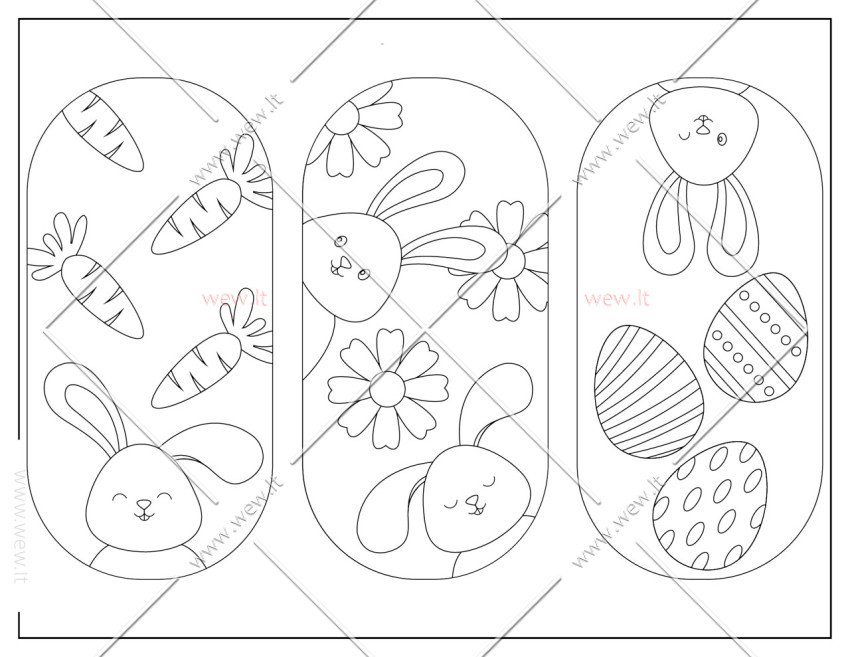 Velykiniai skirtukai kūrybai – zuikučiai, margučiai ir morkos