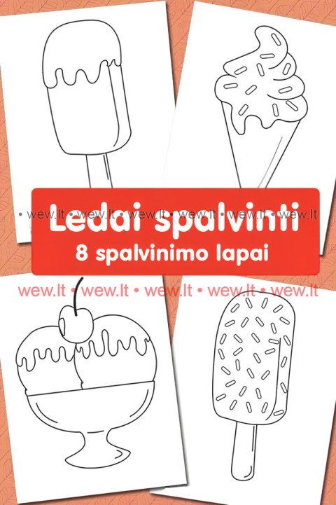 Ledų spalvinimo knygelė vaikams