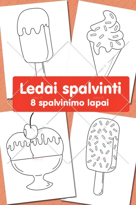 Ledų spalvinimo knygelė vaikams