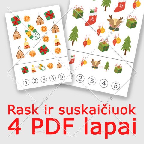 Rask ir suskaičiuok (skaičiuok iki 5) - skaičiavimo žaidimas