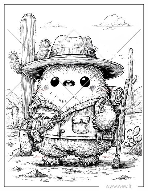 Kawaii monstras keliautojas