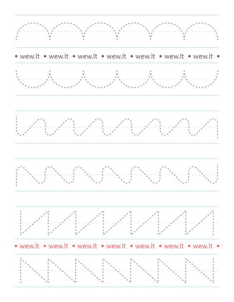 Rašymo įgūdžių lavinimas - banguotos linijos