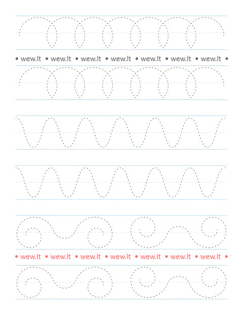Rašymo įgūdžių lavinimas - įvairios linijos