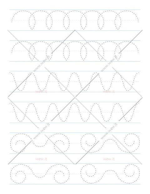 Rašymo įgūdžių lavinimas - įvairios linijos