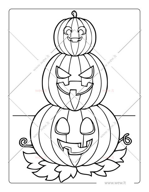 Moliūgų piramidė spalvinti