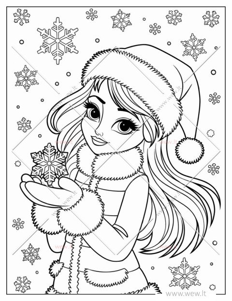 Mergaitė su kepure ir šaliku