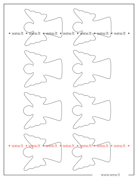 8 Kalėdiniai angelai iškirpti