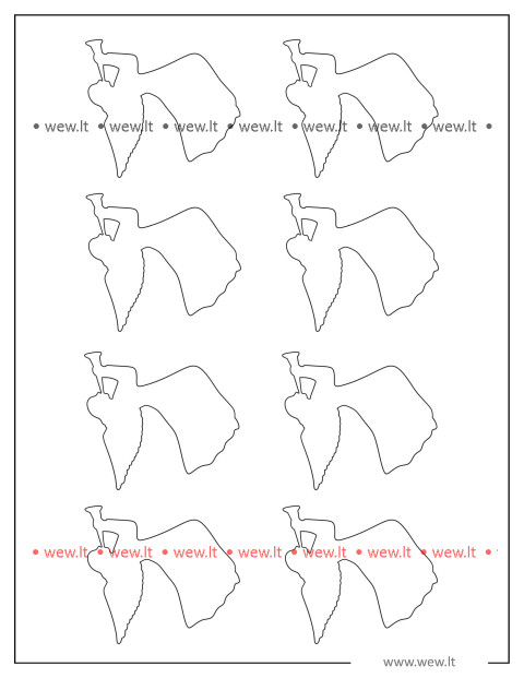 8 Angelai su trimitu iškirpti