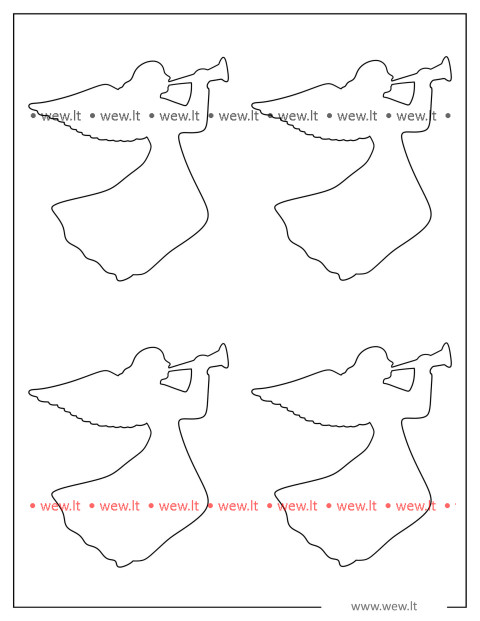 4 Angelai su trimitu iškirpti