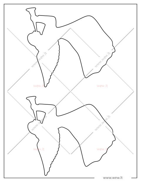 2 Angelai su trimitu iškirpti