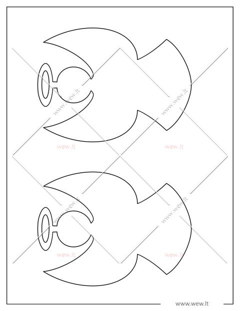 2 Angelai su aureole iškirpti