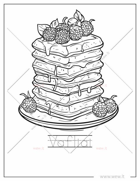 Vafliai su uogomis spalvinimui