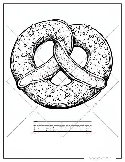 Vokiškas riestainis „pretzels“ spalvinimui