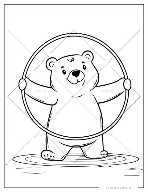 Meškiukas su lanku spalvinimui