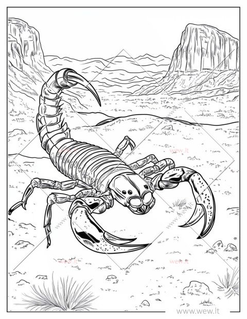 Skorpionas dykumoje spalvinti