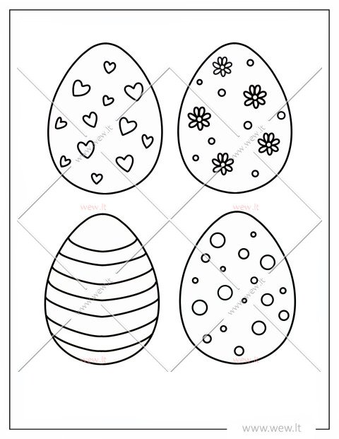 4 Margučiai - šablonas iškirpti