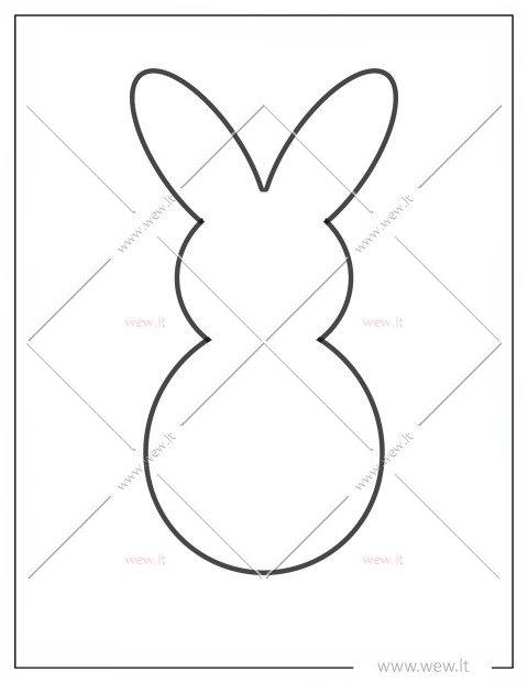 Didelio kiškio šablonas iškirpti