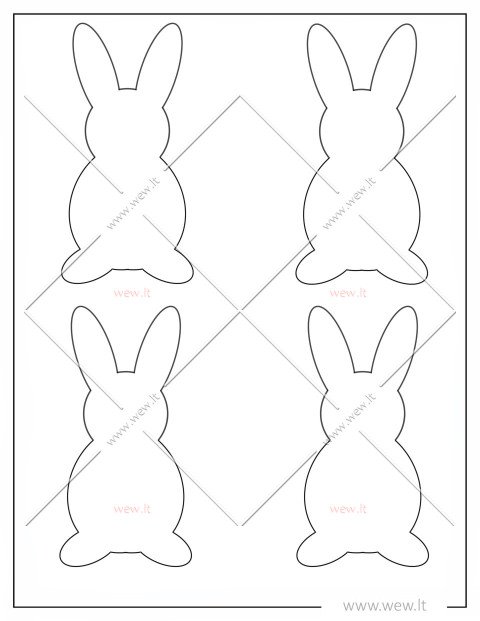 velykų kiškių šablonas iškirpti