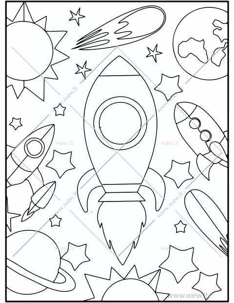 Kosminė kelionė spalvinti