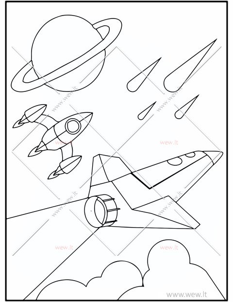 Erdvėlaiviai spalvinti