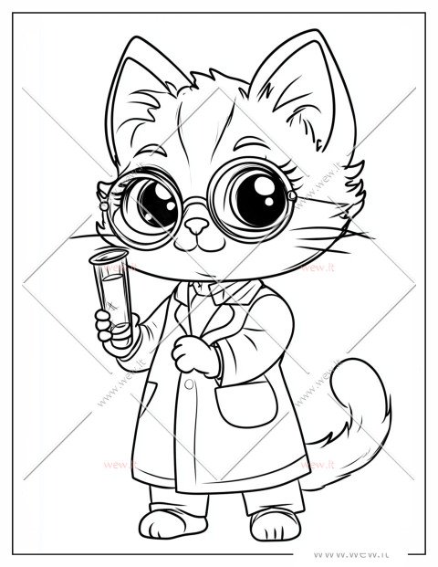 Mokslininkas katinas spalvinti