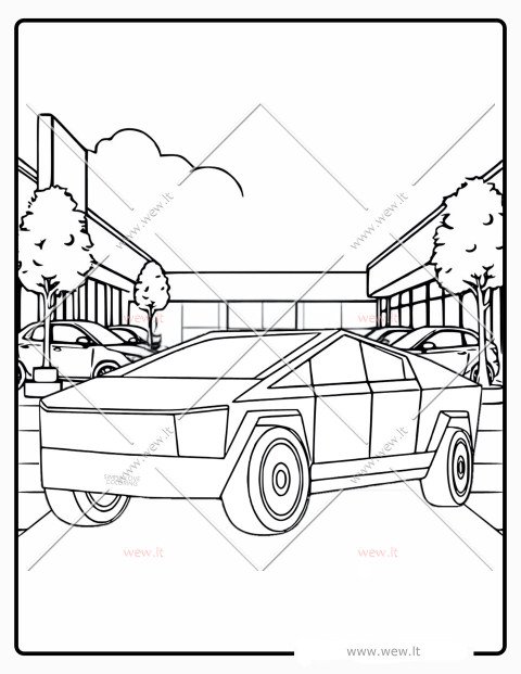 Tesla Cybertruck elektromobilis spalvinti