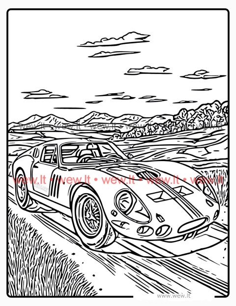 Sportinis automobilis spalvinti