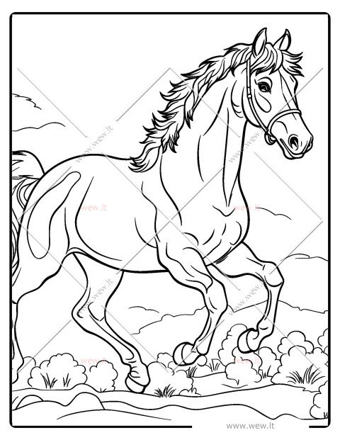 Žirgas lekia per pievą