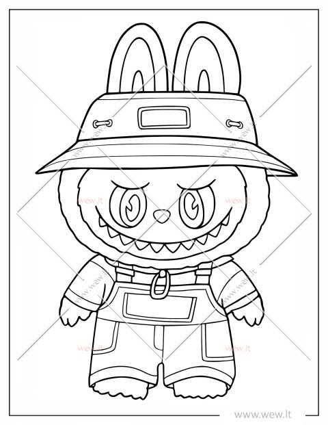 Mielas labubu žaislas spalvinti