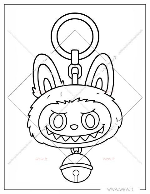 Labubu pakabukas spalvinti vaikams