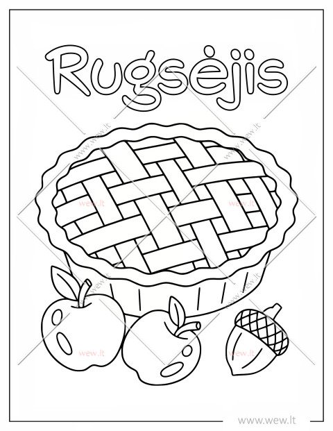 Rugsėjo pyrago spalvinimo puslapis