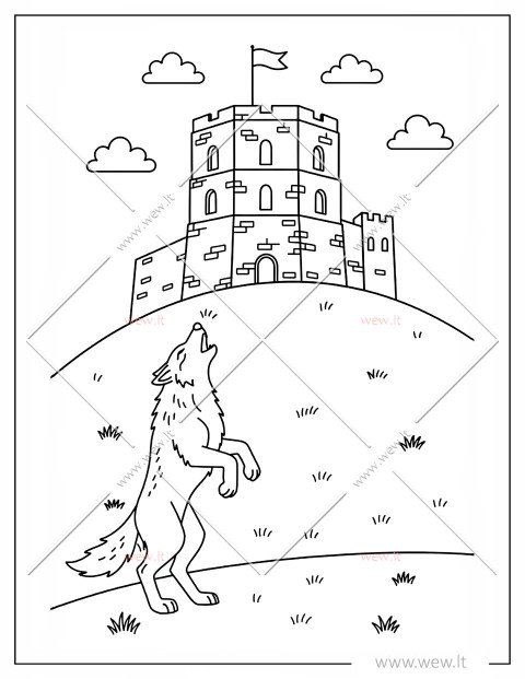 Staugiantis vilkas prie Gedimino pilies