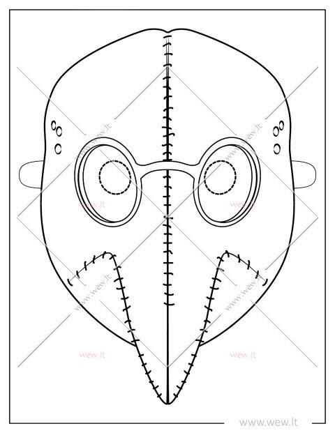 Kaukė Užgavėnėms – šablonas atsispausdinti