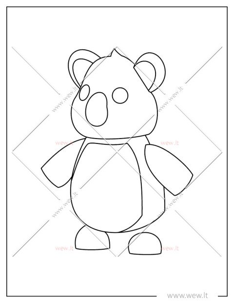 Adopt Me koala spalvinti vaikams